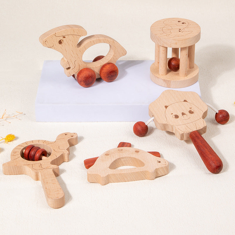 Wooden Rattle Montessori Toys Educational Activity Toy 6