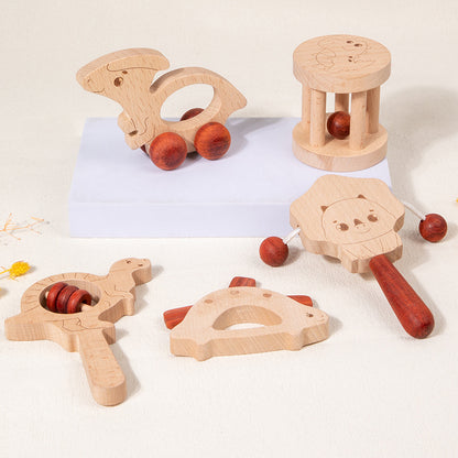 Wooden Rattle Montessori Toys Educational Activity Toy 6