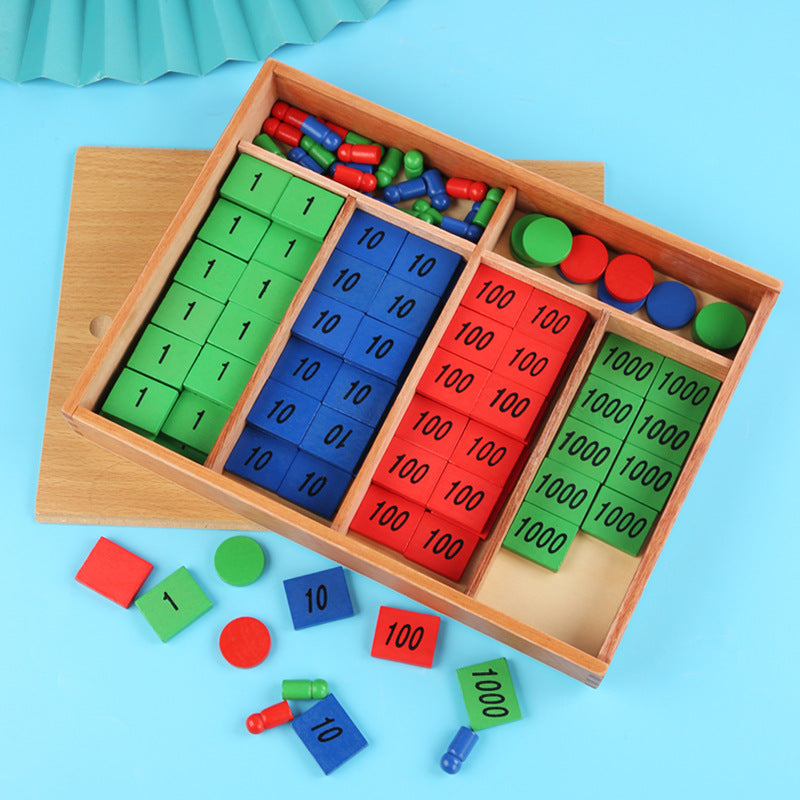 Wooden Montessori Toys Counting Stamp Educational Toy for Kids