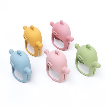Duck Shaped Silicone Teething Toy Baby Teether Gloves 5