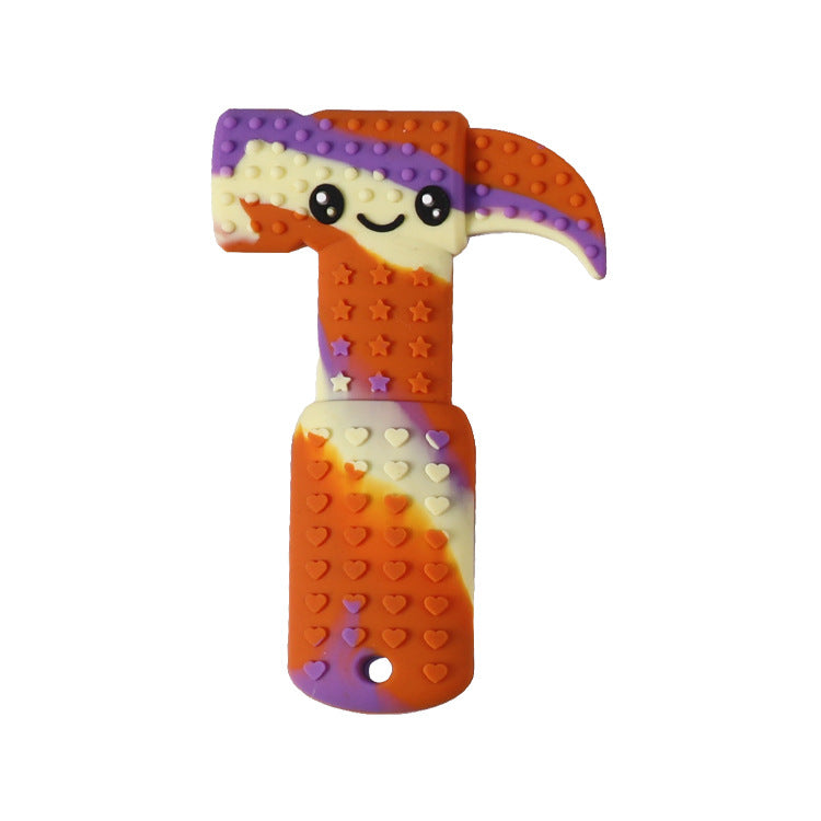 Silicone Baby Teether Tools Set Hammer Wrench Scissors Saw Nut 10