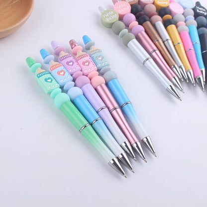 Milk Bottle Silicone Beaded Pens Handmade Office School Supplies 2
