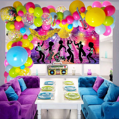 Electric Guitar and Disco Foil Balloon Set Party Decoration