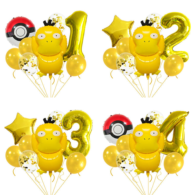 Pocket Monster Duck Foil Balloon Set Party Decoration 20x15cm 3