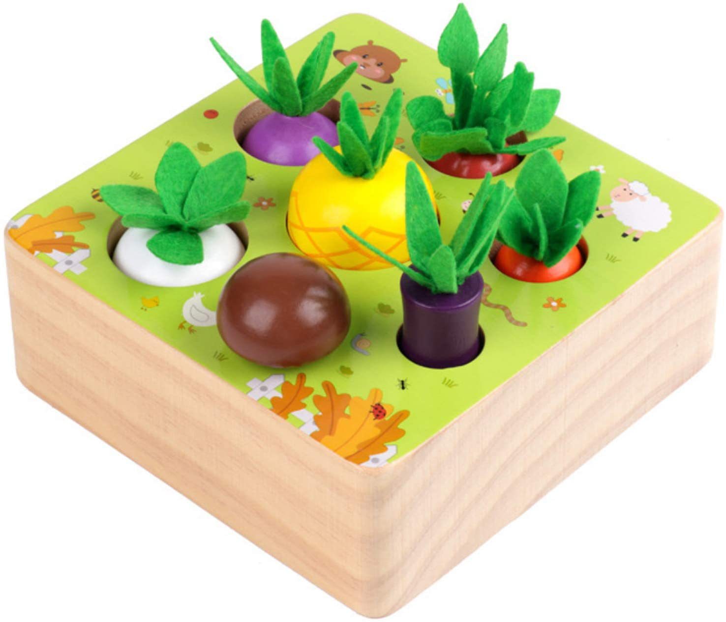 Wooden Farm Animal Puzzle Montessori Toy for Toddlers 15cm 6