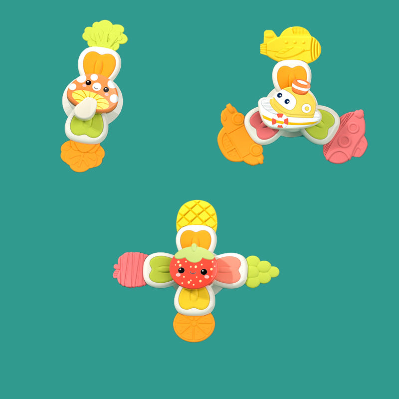 Cartoon Suction Cup Spinner Bath Toys Set of 4 for Babies 2