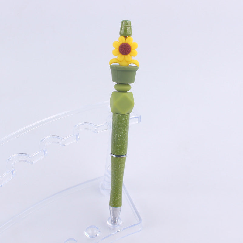 Sunflower Silicone Beaded Pens Handmade Office School Supplies Gift 12