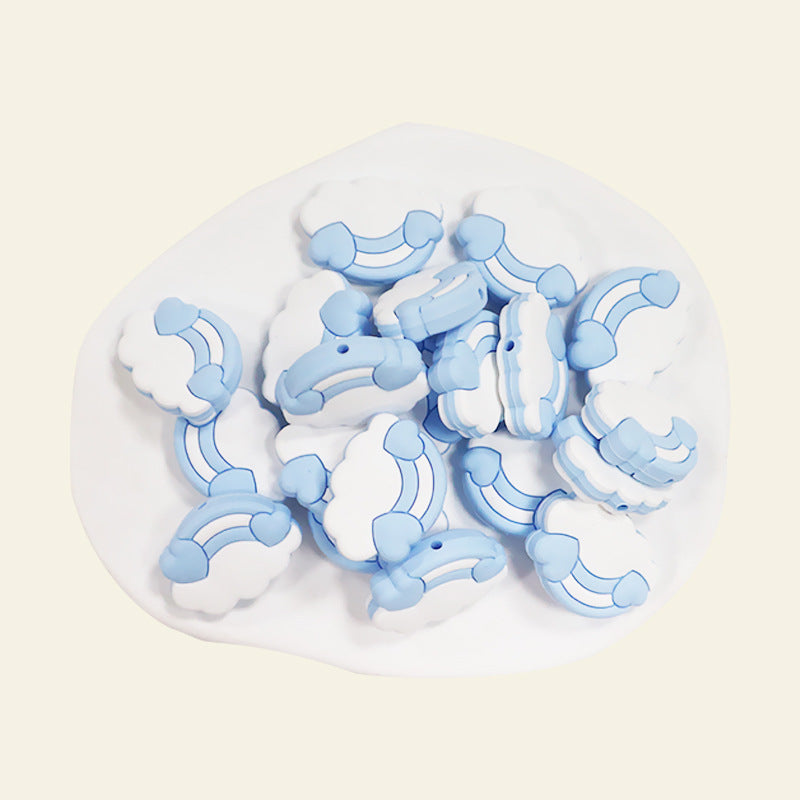 Silicone Focal Beads Cloud Rainbow Holding Heart Accents 11