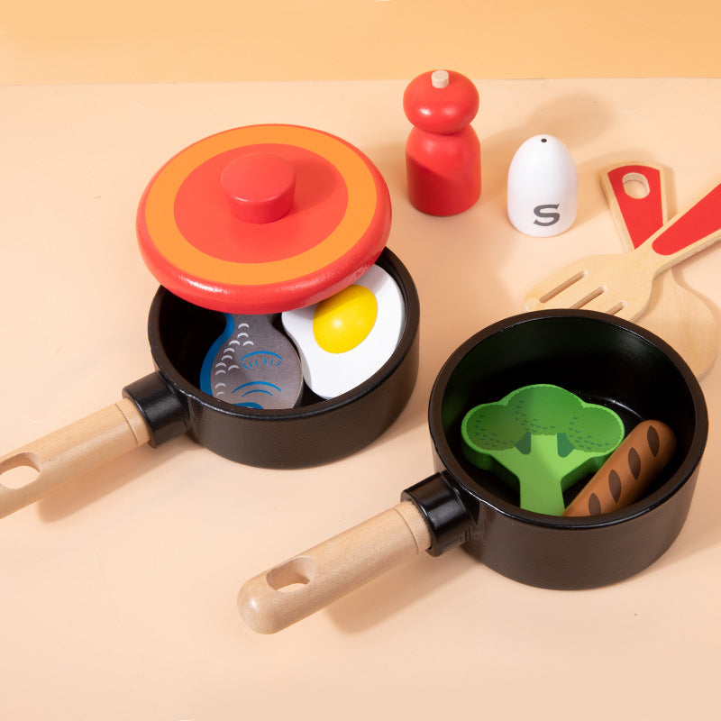 Wooden Cookware Kitchen Montessori Toys for Toddlers 2