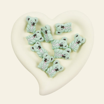 Silicone Focal Beads Multicolor Koala Sitting Pose 5