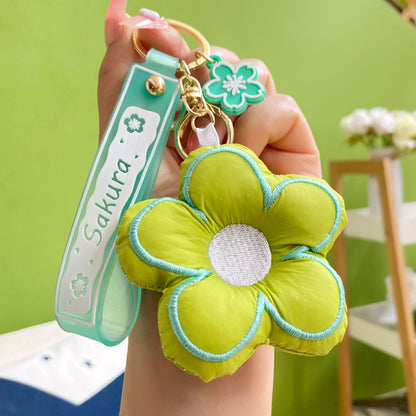 Cute Flower Cotton Cloth Keychain Soft Plush Charm 16x7.5cm 8