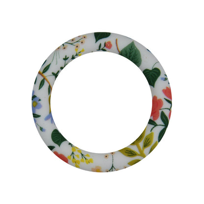 65mm Printed Silicone Beads Rings Multi Color Design 14