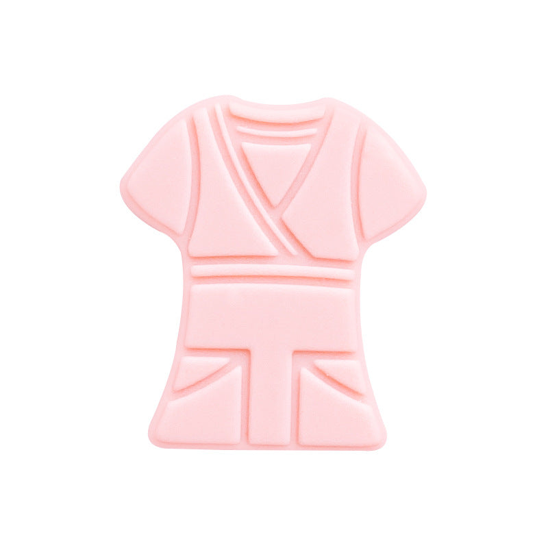 10pcs Silicone Focal Beads Cloth Shirt Shape with Belt Detail 7