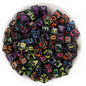 100pcs 6mm Square Acrylic Letters Beads Colorful DIY Accessories 10