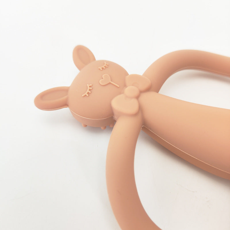 Silicone Baby Teether Rabbit Shape 2Pcs Set for Infant 4