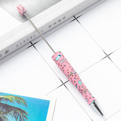 DIY Nurses Festival Multicolor Plastic Printed Beadable Ballpoint Pen 12