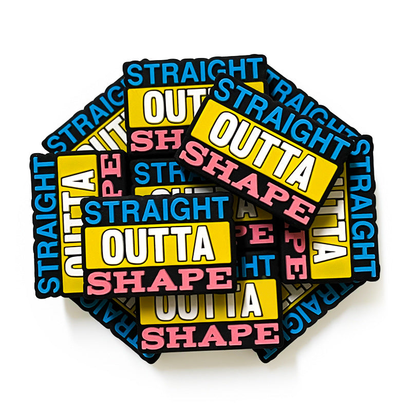 20Pcs Silicone Focal Beads Straight Outta Shape Printed Text Design 3