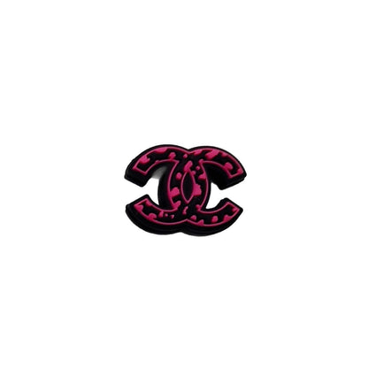 20Pcs Silicone Focal Beads Designer Interlocking C Logo Shape 5