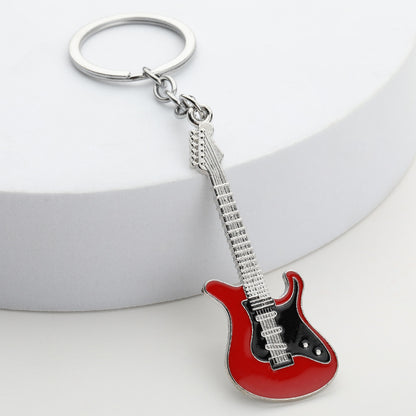 Metal Guitar Keychain Zinc Alloy Music Charm Accessory 4
