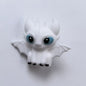 20Pcs Silicone 3D Focal Beads Black and White Dragon Character Sitting Pose 7