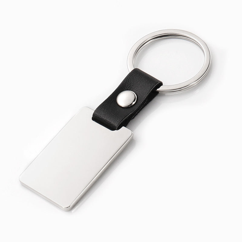 Blank Photo Frame Leather Keychain Zinc Alloy Material 7