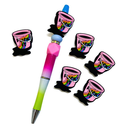 20Pcs Silicone Focal Beads Color Handheld Bucket Rainbow Detail 3