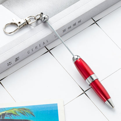 Portable Metal Beadable Pen Keychain Ballpoint Pens DIY Craft Supplies 20