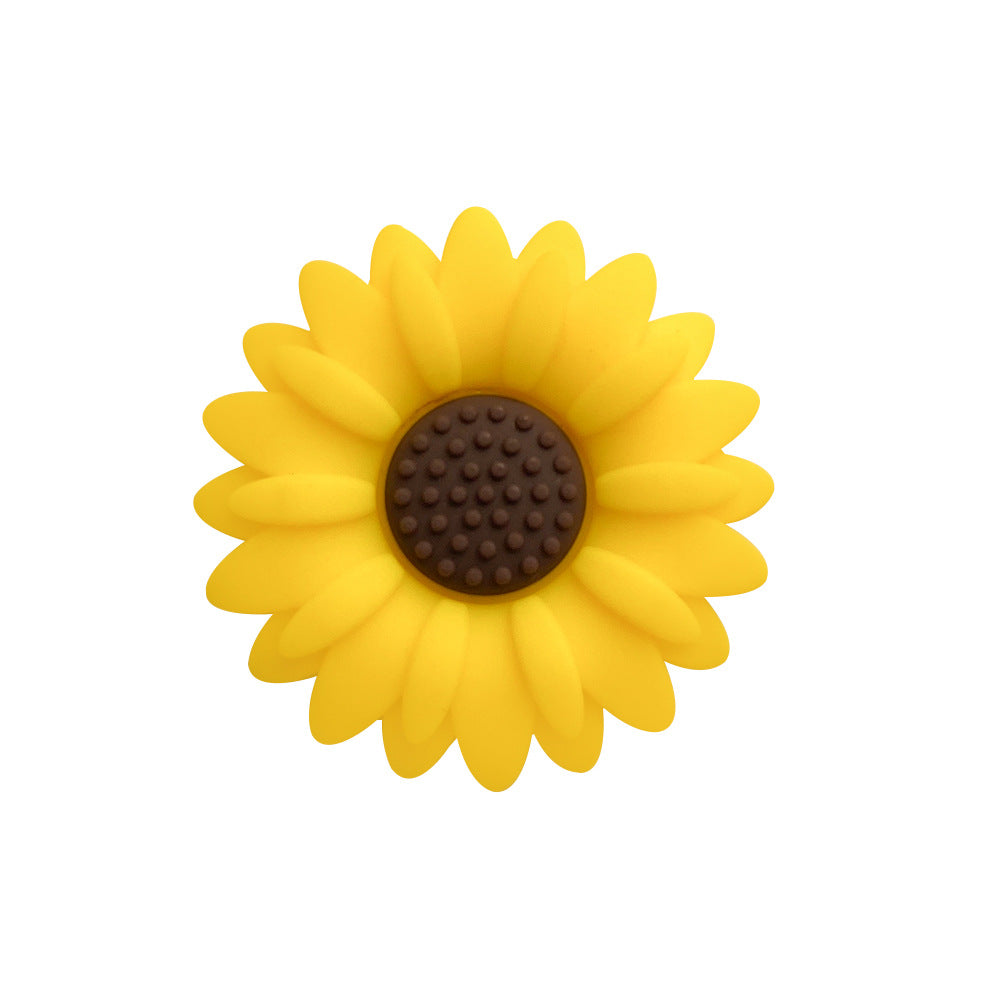 20pcs Silicone Focal Beads Daisy Flower Center Raised Detail 22