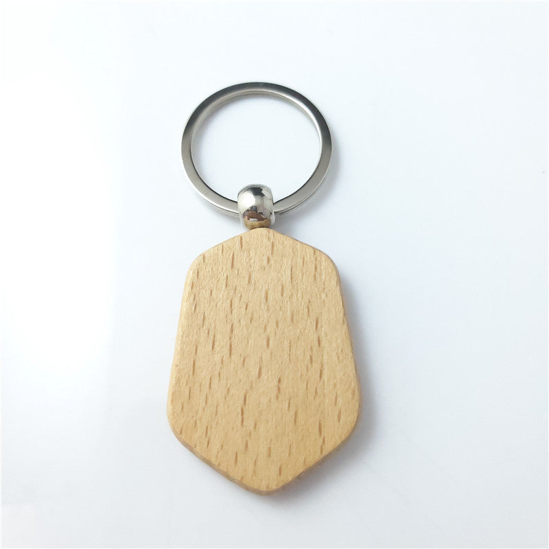 Wooden Beech Wood Keychain Blank Various Shapes for DIY 13