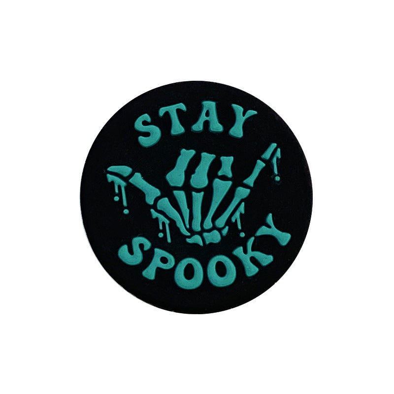 20Pcs Silicone Focal Beads Ghost Finger With Dripping Bones and Text 8