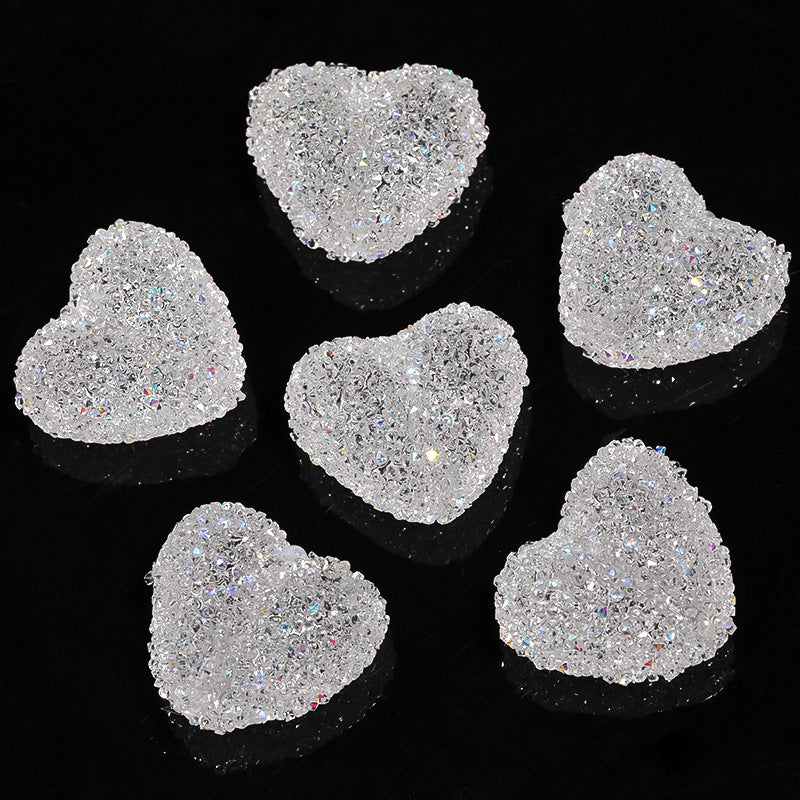 20pcs 20mm Rhinestone Heart Acrylic Beads for Jewelry Making 17