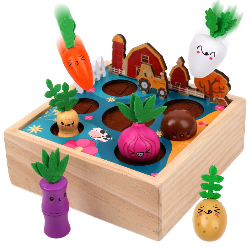 Wooden Farm Vegetable Montessori Toys Shape Sorter for Toddlers 2