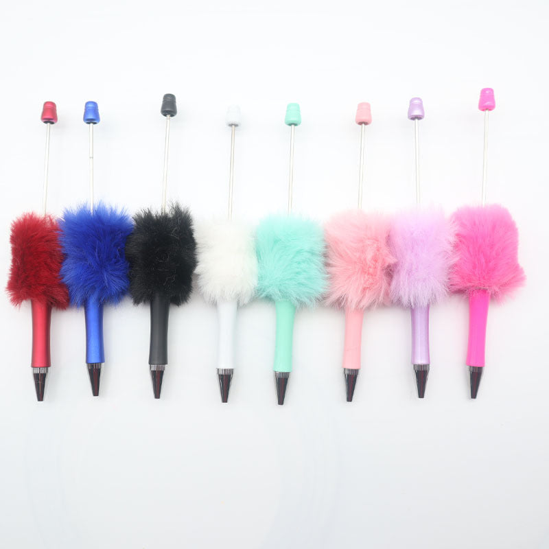 Fuzzy Plush Beadable Ballpoint Pens DIY Craft Supplies Decorative 4
