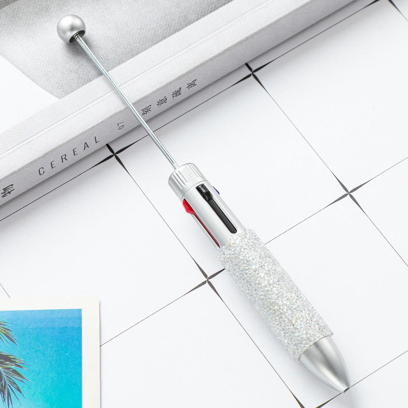 4 In 1 Beadable Ballpoint Pen Plastic DIY Four Color Sugar Craft 6