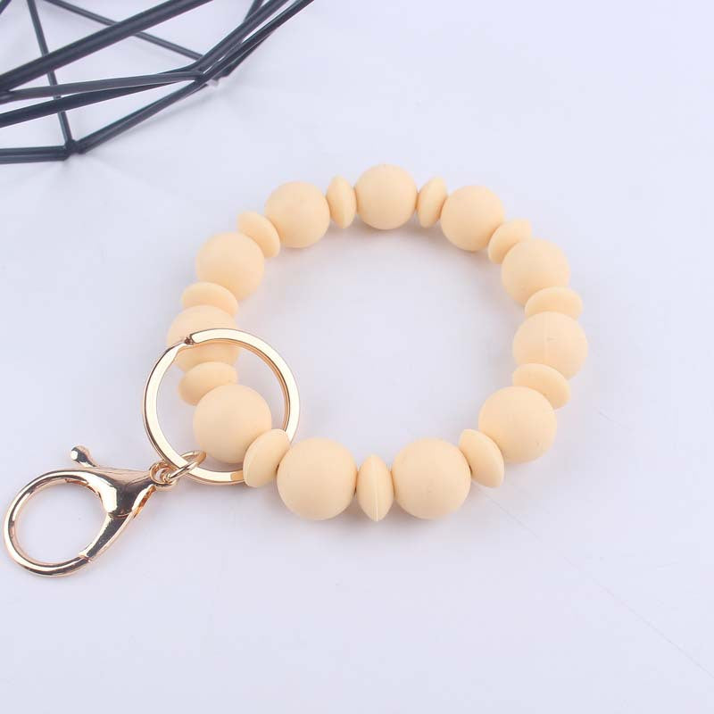 Silicone Bead Wristlet Keychain Loop with Lobster Clasp 12