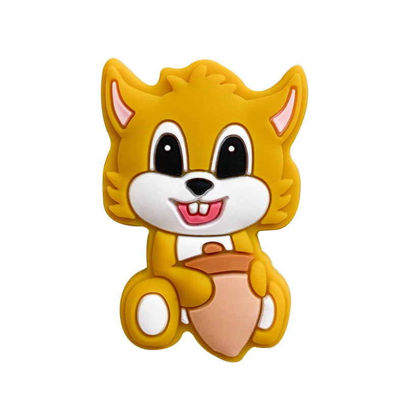 20pcs Silicone Focal Beads Squirrel Holding Acorn Design 7