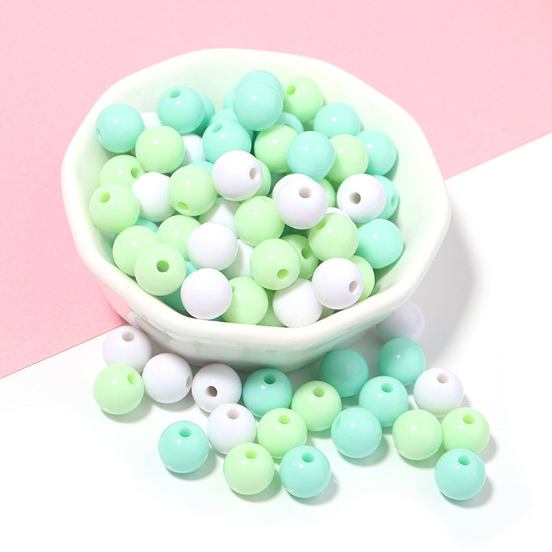 100pcs 6mm Macarons Round Acrylic Beads Christmas Solid Color Bracelet Accessories 14