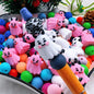 20Pcs Silicone 3D Focal Beads Cute Expression Ghost with Horns 6