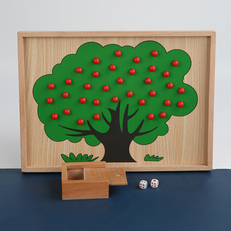 Wooden Apple Tree Montessori Toys Educational Toy for Kids 4