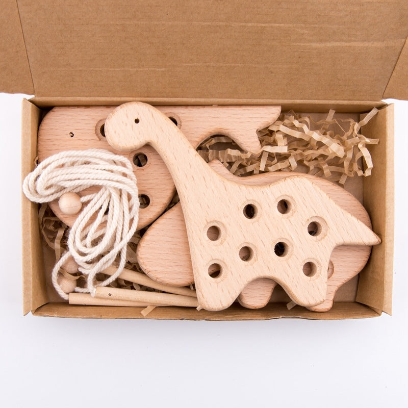 Wooden Threading Animal Toys Montessori Fine Motor Skills