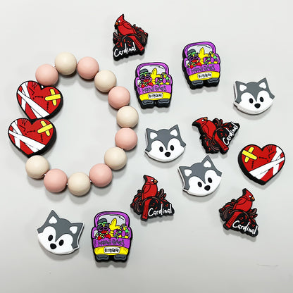 20Pcs Silicone Focal Beads Cartoon Animals Mixed Designs 4