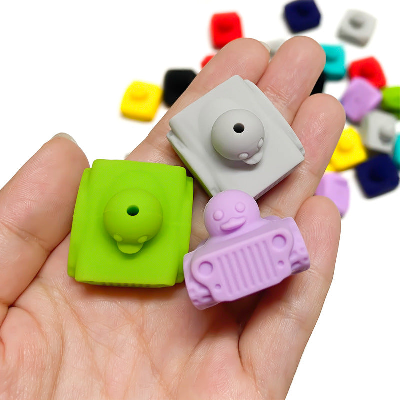 20Pcs Silicone 3D Focal Beads Tank Duck Front Facing Design 5