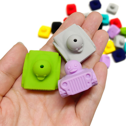 20Pcs Silicone 3D Focal Beads Tank Duck Front Facing Design 5