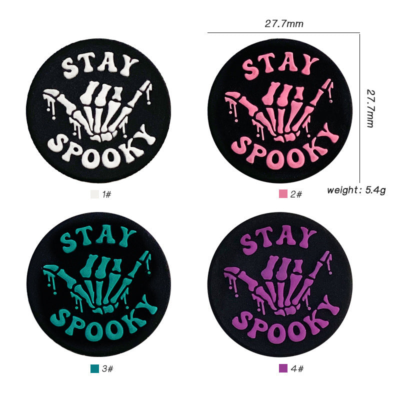 20Pcs Silicone Focal Beads Ghost Finger With Dripping Bones and Text 2