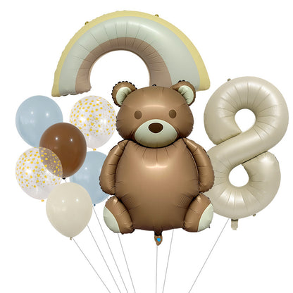 Teddy Bear Foil Balloon Set Birthday Party Decoration 20x15cm 10