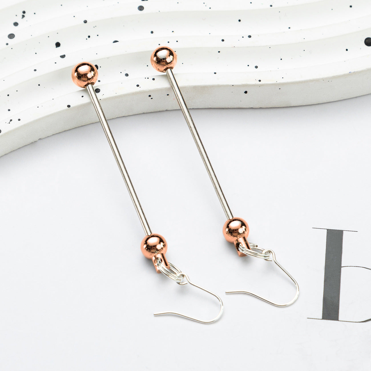 Beadable Earrings Metal DIY 7.8cm Length Craft Supplies 6