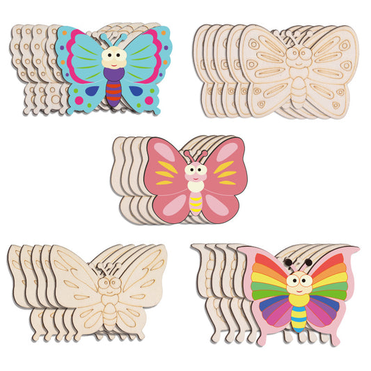 Wooden DIY Butterfly Crafts Montessori Toys for Kids 9 Piece Set