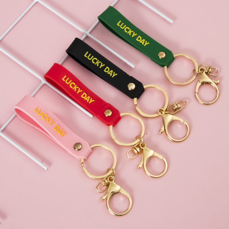Lucky Day Soft Rubber PVC Keychain with Metal Ring and Hook 3