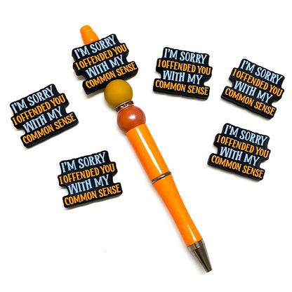 20Pcs Silicone Focal Beads English Alphabet Quotations Printed Text Design 4