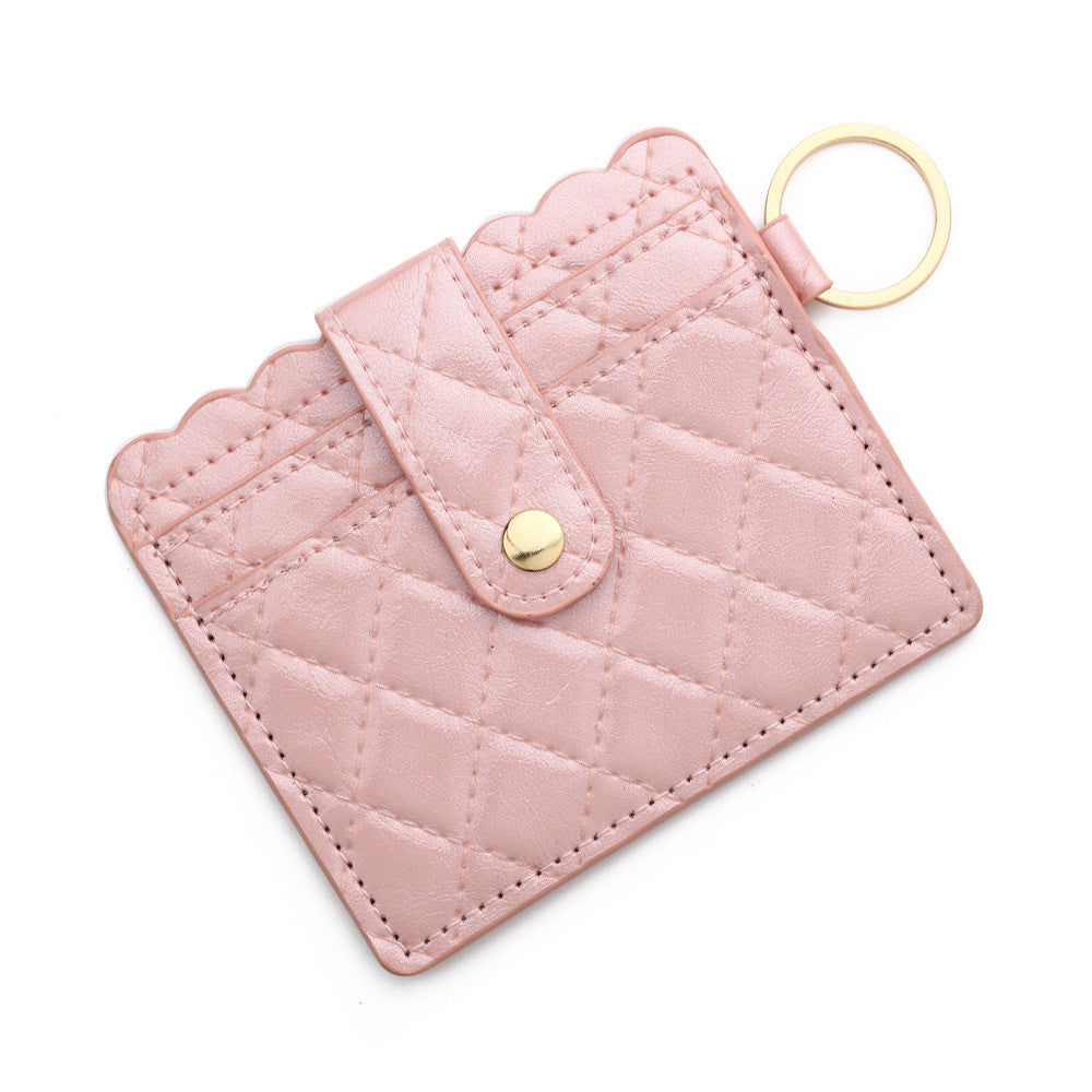 PU Leather Keychain Coin Purse Card Holder Compact Design 22